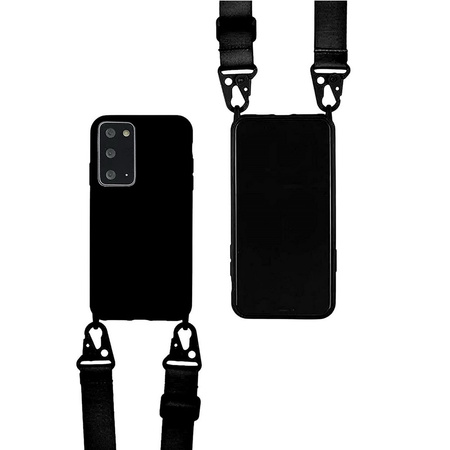 Crossbody Silicone Case XL Strap etui z paskiem na ramię do Samsung Galaxy S24  Plus (Black)