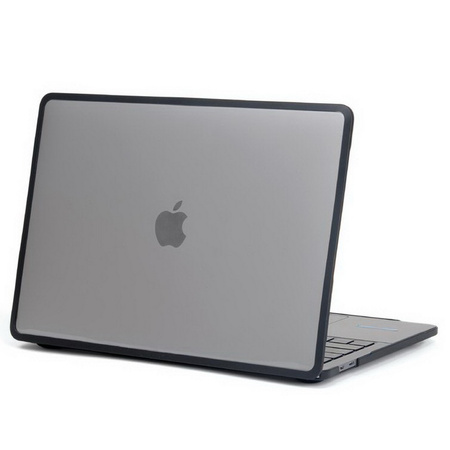 Hard Case TPU+PC etui obudowa MacBook Pro 16" A2485 A2780 A2991 M1/M2 (2021/2023) (Matte Clear+Black Edge)