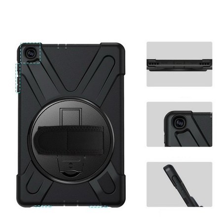 D-Pro 360 Armor Strap Case etui pancerne z uchwytem na rękę i paskiem na ramię Samsung Galaxy Tab S5E T720/T725 2019