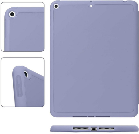 Etui D-Pro Smart Cover Case pokrowiec obudowa z klapką z uchwytem na rysik Apple Pencil / iPad Mini 4/5 (2015/2019) (Fioletowy)