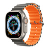 Pasek opaska sportowa D-Pro Ocean Loop do zegarka Apple Watch 1/2/3/4/5/6/7/8/SE/Ultra 42/44/45/49mm (Szary/Pomarańczowy