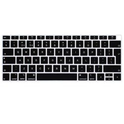 Nakładka osłona silikonowa na klawiaturę laptopa Apple MacBook Air 13 (A1932) (Layout EU PL) (Czarna)