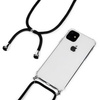 Etui D-Pro Crossbody TPU na sznurku z paskiem na ramię do iPhone 11 (przezroczyste + czarny)