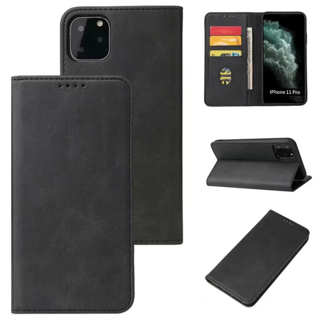 Etui D-Pro Flip Cover Wallet Case z klapką magnetyczną portfel iPhone 13 Pro Max (Czarny)