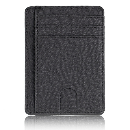 Portfel D-Pro RFID Black Cross Card Wallet płaski cienki etui na karty dokumenty (Czarny)