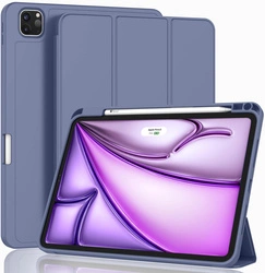 Etui D-Pro Smart Cover Case pokrowiec obudowa z klapką z uchwytem na rysiki  iPad Pro 13 M4 7 Gen. 2024 (Fioletowy)