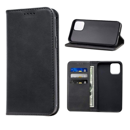 Etui D-Pro Flip Cover Wallet Case z klapką magnetyczną portfel iPhone 13 Pro Max (Czarny)