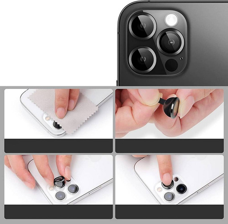 Szkło Eagle Eye Lens szybka ochronna z metalową ramką na tylną kamerę aparat do iPhone 11 Pro/11 Pro Max/12 Pro (1 szt.) (Złoty)