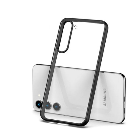 Etui D-Pro Crystal Hybrid obudowa hybrydowa mocna z czarną ramką do Samsung Galaxy S23+ Plus (Przezroczysty/Czarny)