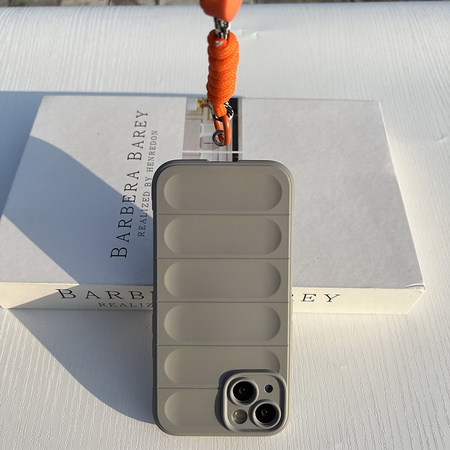 Etui D-Pro 3D Silicone Case Wrist Rope ze smyczą na nadgarstek - iPhone 15 (Czarny)