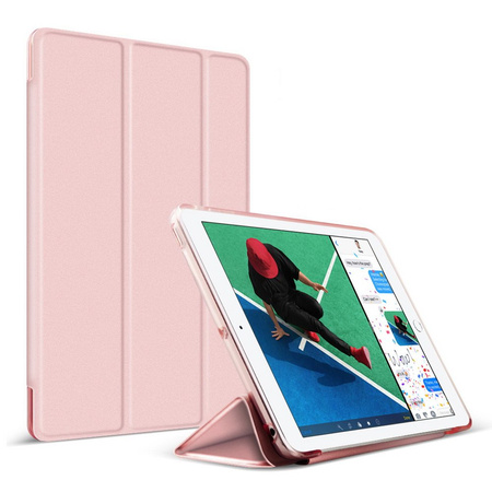 Etui D-Pro Smart Cover Case pokrowiec obudowa z klapką do Apple iPad Mini 4/5 (2015/2019) (Różowy)