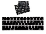 Nakładka osłona silikonowa na klawiaturę laptopa Apple MacBook 12 (A1534)/Pro 13 (A1708) (Layout EU PL) (Czarna)