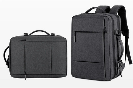 Plecak podróżny D-Pro Nylon Backpack V3 USB bagaż podręczny do samolotu torba na laptopa 48x35x20cm (Grafitowy)