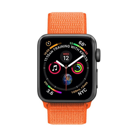 Pasek nylonowy opaska sportowa do Apple Watch 1/2/3/4/5/6/7/8/9/SE/Ultra 42/44/45/49mm (Pomarańczowy)