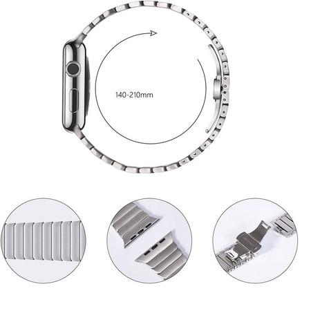 Pasek bransoleta stalowa Steel Link do Apple Watch 1/2/3/4/5/6/7/8/9/SE/Ultra 42/44/45/49mm (Tytanowy)