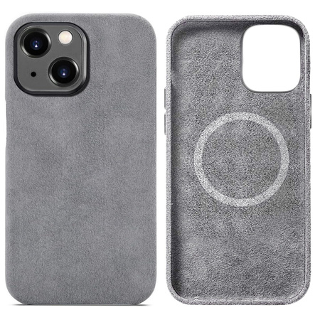 Etui Sancore Alcantara® oryginalna włoska tkanina zamszowa obudowa z magnesem MagSafe iPhone 14 (Gray)