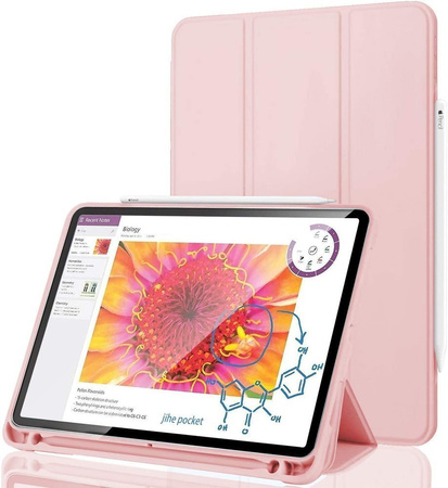 Etui D-Pro Smart Cover Case pokrowiec obudowa z klapką z uchwytem na rysik Apple Pencil / iPad Pro 11 2018/2020/2021/2022 (Różowe)