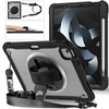 D-Pro 360 Shock V2 Strap Case etui pancerne z uchwytem na rękę i paskiem na ramię do Apple iPad Air 4 10.9" / Air 5 10.9" / Air 6 M2 11" (2024) / Air 7 M3 11" (2025) / iPad Pro 11 (2018/2020/2021/2022) (Czarny)