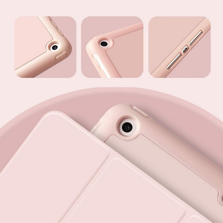 Etui D-Pro Smart Cover Case pokrowiec obudowa z klapką z uchwytem na rysik Apple Pencil / iPad Mini 4/5 (2015/2019) (Różowy)