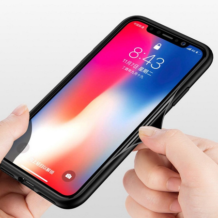 Etui D-Pro Matte Hybrid obudowa matowa do iPhone X/XS (Czarny)