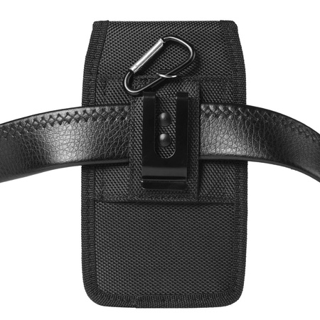 Kabura pionowa D-Pro Holster Oxford V2 etui do paska na telefon do 7.2 Cala (rozm. XXL) (Czarny)