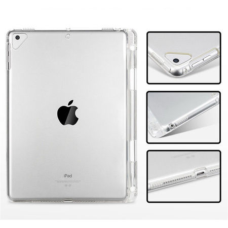 Etui silikonowe TPU z miejscem na rysik do iPad Apple Pencil do iPad Pro 12.9" A1584 A1652 (2015) / A1670 A1671 (2017) (Przezroczyste)