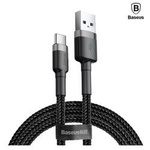 Kabel Baseus Cafule przewód mocny szybki nylonowy oplot USB-A do USB-C QC 3.0 100cm (Czarny)