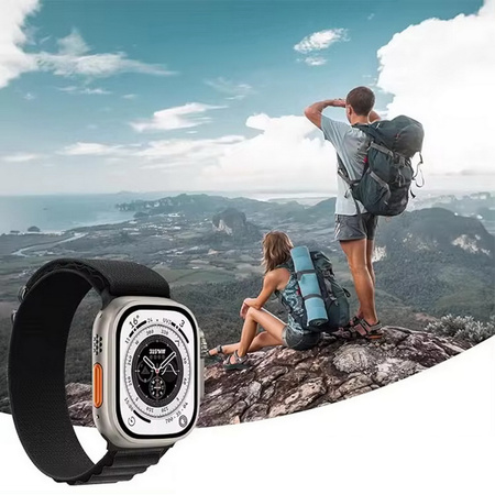 Pasek opaska sportowa D-Pro Alpine Loop pasek opaska do Apple Watch 1/2/3/4/5/6/7/8/9/SE/Ultra 42/44/45/49mm (Czarny)