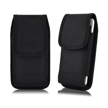 Kabura pionowa D-Pro Holster Oxford etui do paska na telefon do 7.2 Cala (rozm. XXL) (Czarny)