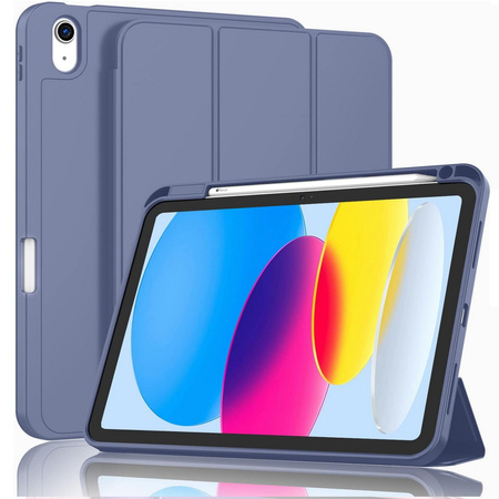 Etui D-Pro Smart Cover Case pokrowiec obudowa z klapką z uchwytem na rysik Apple Pencil / iPad Mini 6/7 (2021/2024) (Fioletowy)