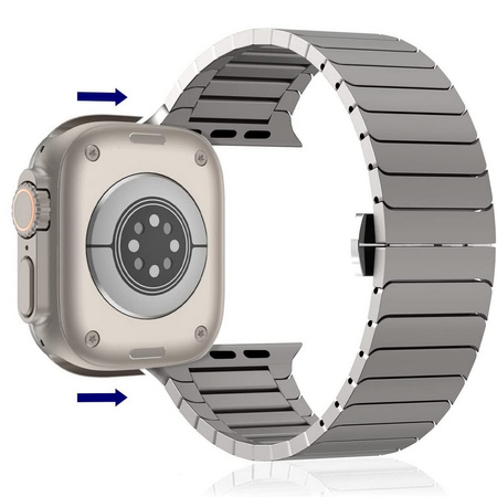 Pasek bransoleta stalowa Steel Link do Apple Watch 1/2/3/4/5/6/7/8/9/SE/Ultra 42/44/45/49mm (Tytanowy)