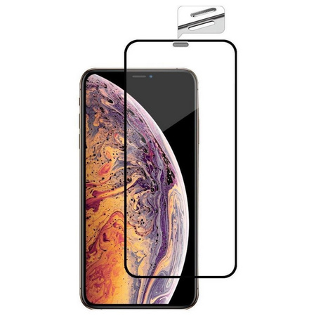 EX Pro 2.5D Metal Mesh Case-Fit Glass Szkło Hartowane iPhone XS Max/11 Pro Max (Black)