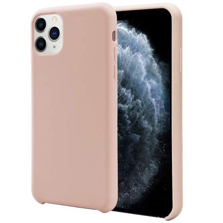 Etui D-Pro Liquid Silicone Case obudowa z mikrofibrą do iPhone 11 Pro Max (Różowy)