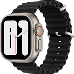 Pasek opaska sportowa D-Pro Ocean Loop do zegarka Apple Watch 1/2/3/4/5/6/7/8/9/10/SE 38/40/41/42mm (Czarny)