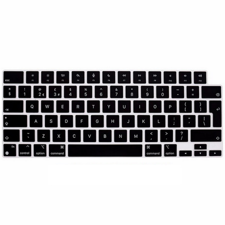 Osłona silikonowa nakładka na klawiaturę do MacBook Pro 14 A2442 A2779 / Pro 16 A2485 A2780 / Air 13 M2 A2681 2022 / Air 15 M2 A2941 (2023) (EU) (Czarny)