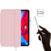 Etui D-Pro Smart Cover Case pokrowiec obudowa z klapką z uchwytem na rysik Apple Pencil / iPad Pro 12.9 2018/2020/2021 (Różowe)