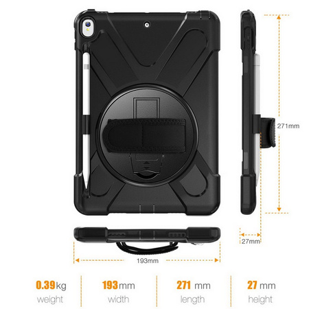 D-Pro 360 Armor Strap Case etui pancerne z uchwytem na rękę i paskiem na ramię iPad Air 3 / Pro 10.5" 