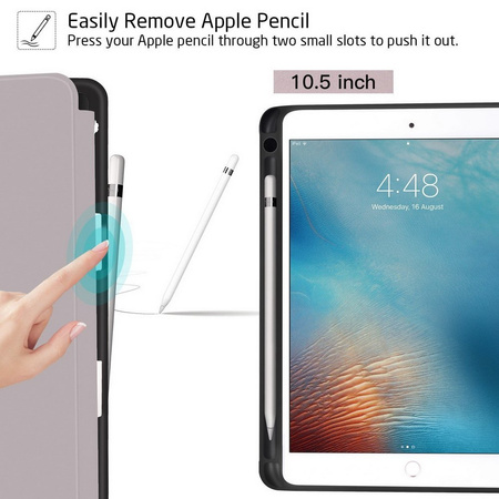 Etui D-Pro Smart Cover Folio Case pokrowiec obudowa z uchwytem na rysik Apple Pencil na tablet iPad Pro 12.9" 1/2 Gen. (2015/2017) A1584 A1652 A1670 A1671 (Czarny)