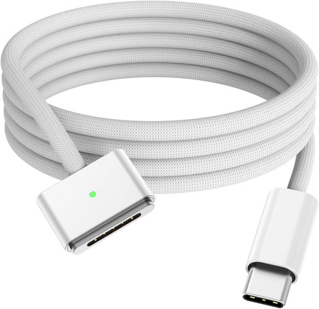 Kabel przewód zasilający magnetyczny 140W USB-C MagSafe3 do ładowania Apple MacBook Pro 14/16 Air 13/15 M2 M3 M4 200cm 2m (HQ) (Czarny)