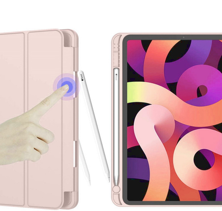 Etui D-Pro Smart Cover Case pokrowiec obudowa z klapką z uchwytem na rysik Apple Pencil / iPad Pro 10.9 2022 10 Gen. (Pink)