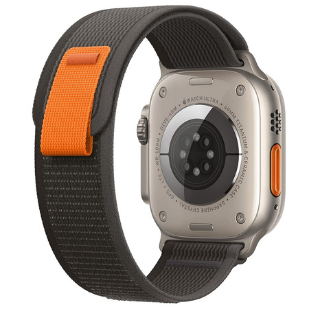 Pasek opaska Trail Loop do Apple Watch 1/2/3/4/5/6/7/8/9/10/SE/Ultra 44/45/49mm (Czarny/ pomarańczowy)