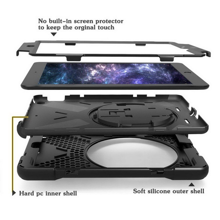 Etui D-Pro 360 Armor Strap Case obudowa pancerna z uchwytem na rękę i paskiem na ramię do Apple iPad Air 1 (2013-2014)