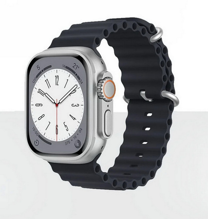 Pasek opaska sportowa D-Pro Ocean Loop do zegarka Apple Watch 1/2/3/4/5/6/7/8/9/SE 38/40/41mm (Czarny)