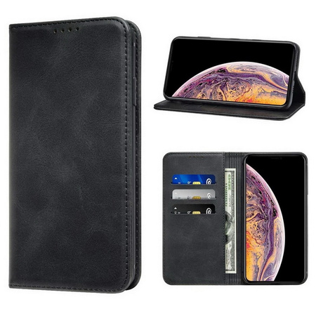 Etui D-Pro Flip Cover Wallet Case z klapką magnetyczną portfel iPhone 14 Pro Max (Czarny)