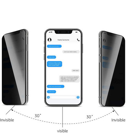 Szkło hartowane XHD Privacy Anti-Spy Glass prywatyzująca zaciemniająca antyszpiegowskia szybka ochronna na ekran do Apple iPhone 14 Pro