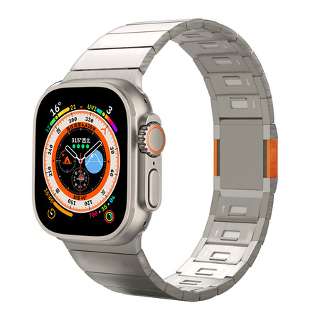 Pasek bransoleta Wire Link do Apple Watch 1/2/3/4/5/6/7/8/9/SE/Ultra 42/44/45/49mm (Tytanowa Pomarańczowy)