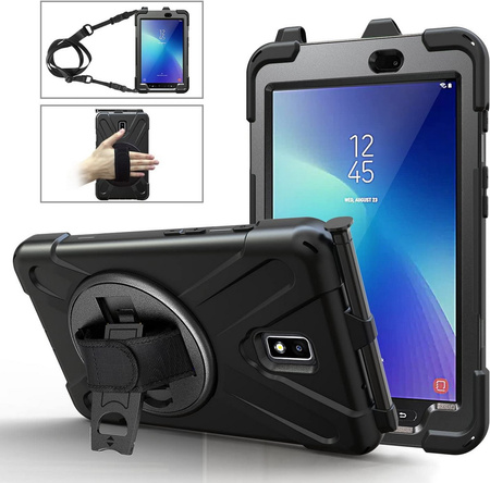 D-Pro 360 Armor Strap Case etui pancerne z uchwytem na rękę i paskiem na ramię do Samsung Galaxy Tab Active 2 8.0 (T390/T395)